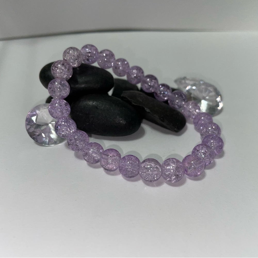 Purple Crystal Beaded Bracelet
